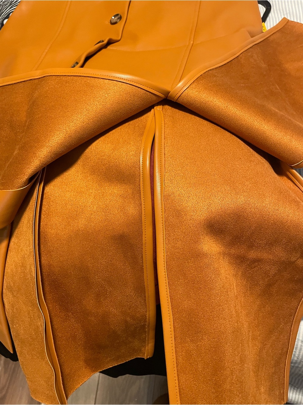 Banana Republic Button-Front Faux Leather Midi Skirt in Caramel - Picture 5 of 6